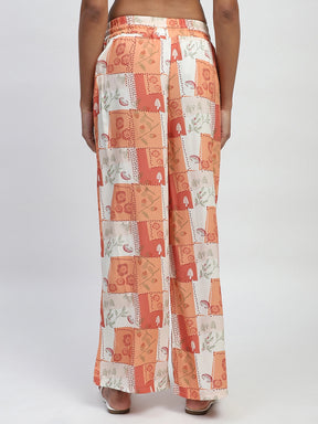 Brown Rayon Digital Print Nightsuit