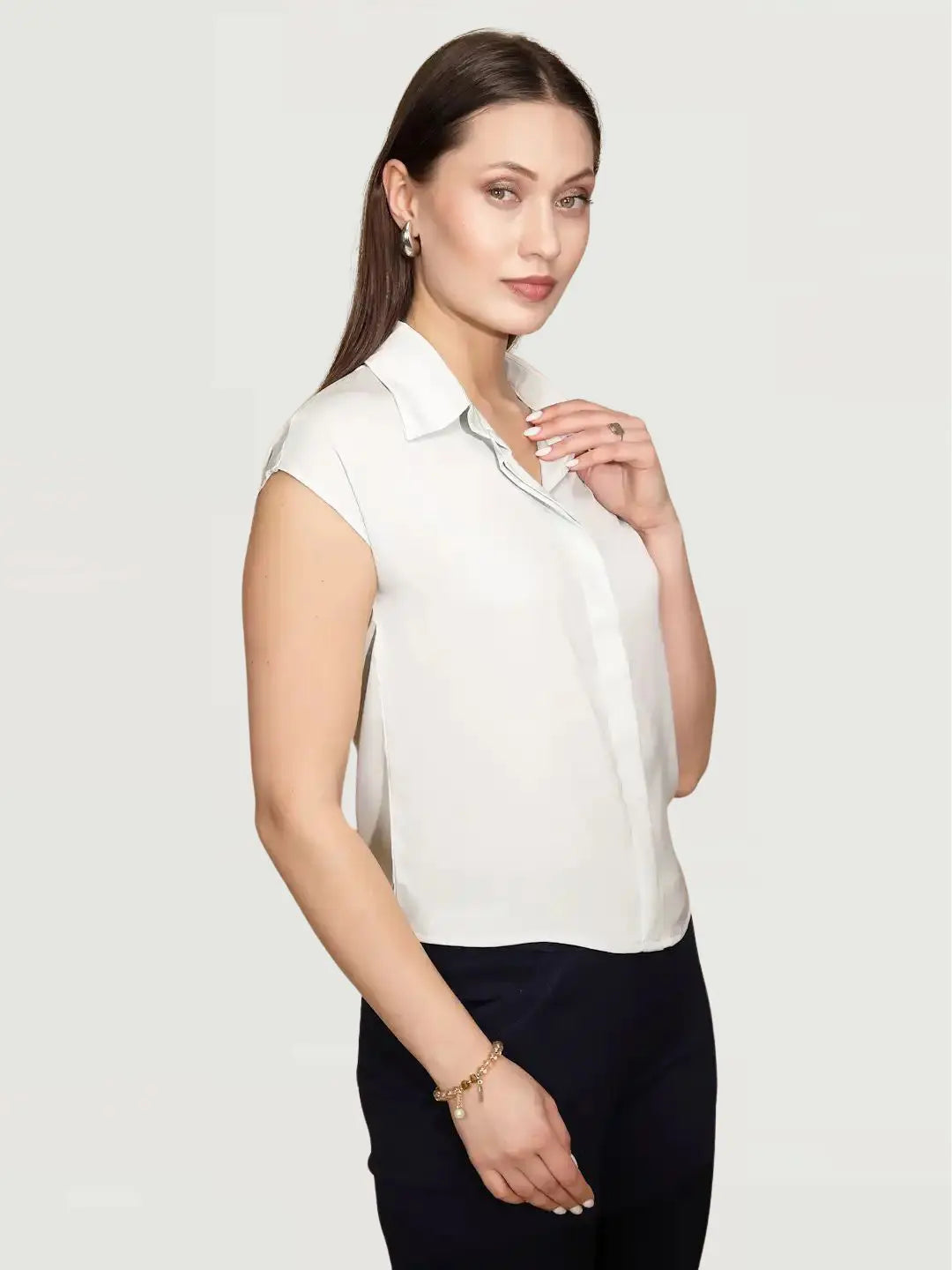 Pastel Green Satin Loose Formal Shirt