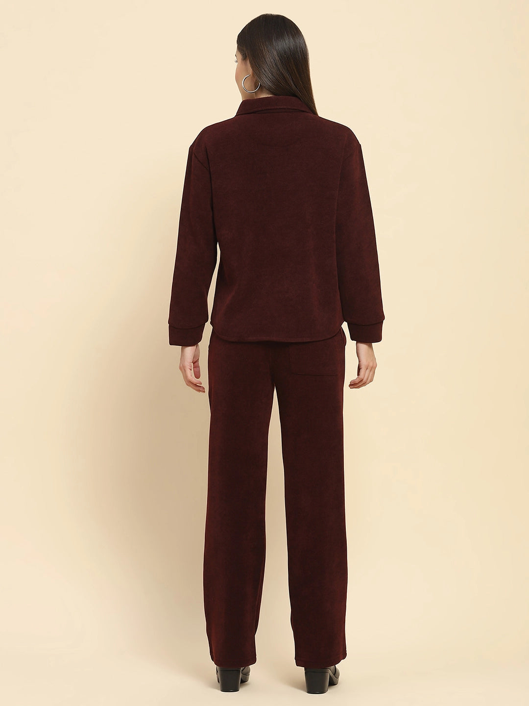 Wine Poly Blend Co-Ord Set