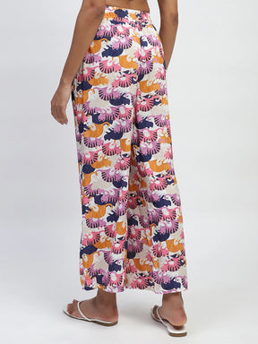 Multicolor Printed Rayon Nightsuit