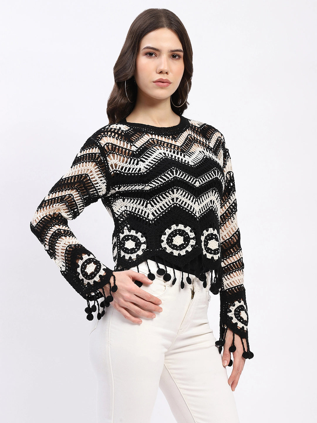 Chevron Woven Crochet Top - Global Republic