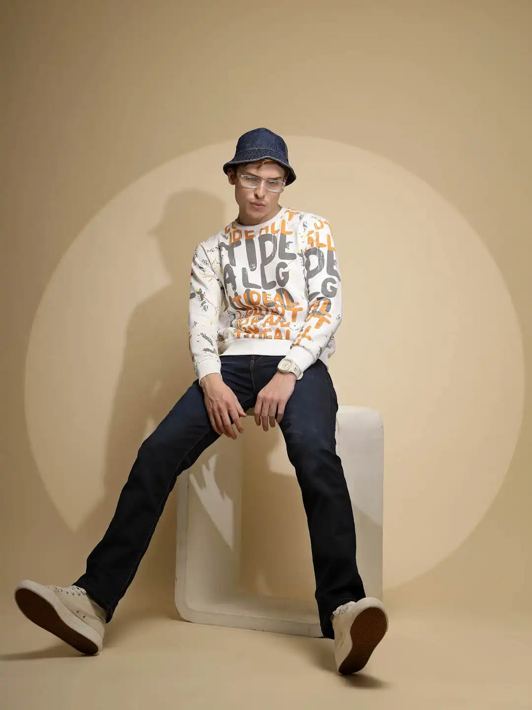 Dark Blue Solid Mid Rise Straight Fit Cotton Blend Jeans - Global Republic