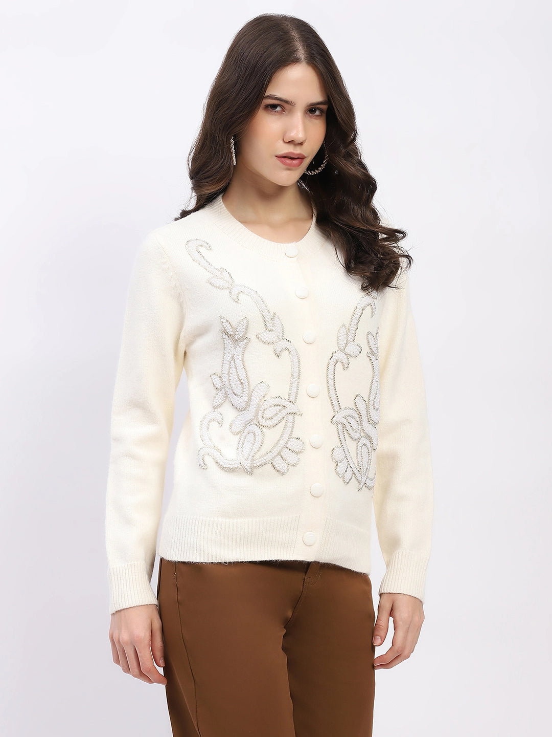 Embellished Wool-Blend Cardigan - Global Republic