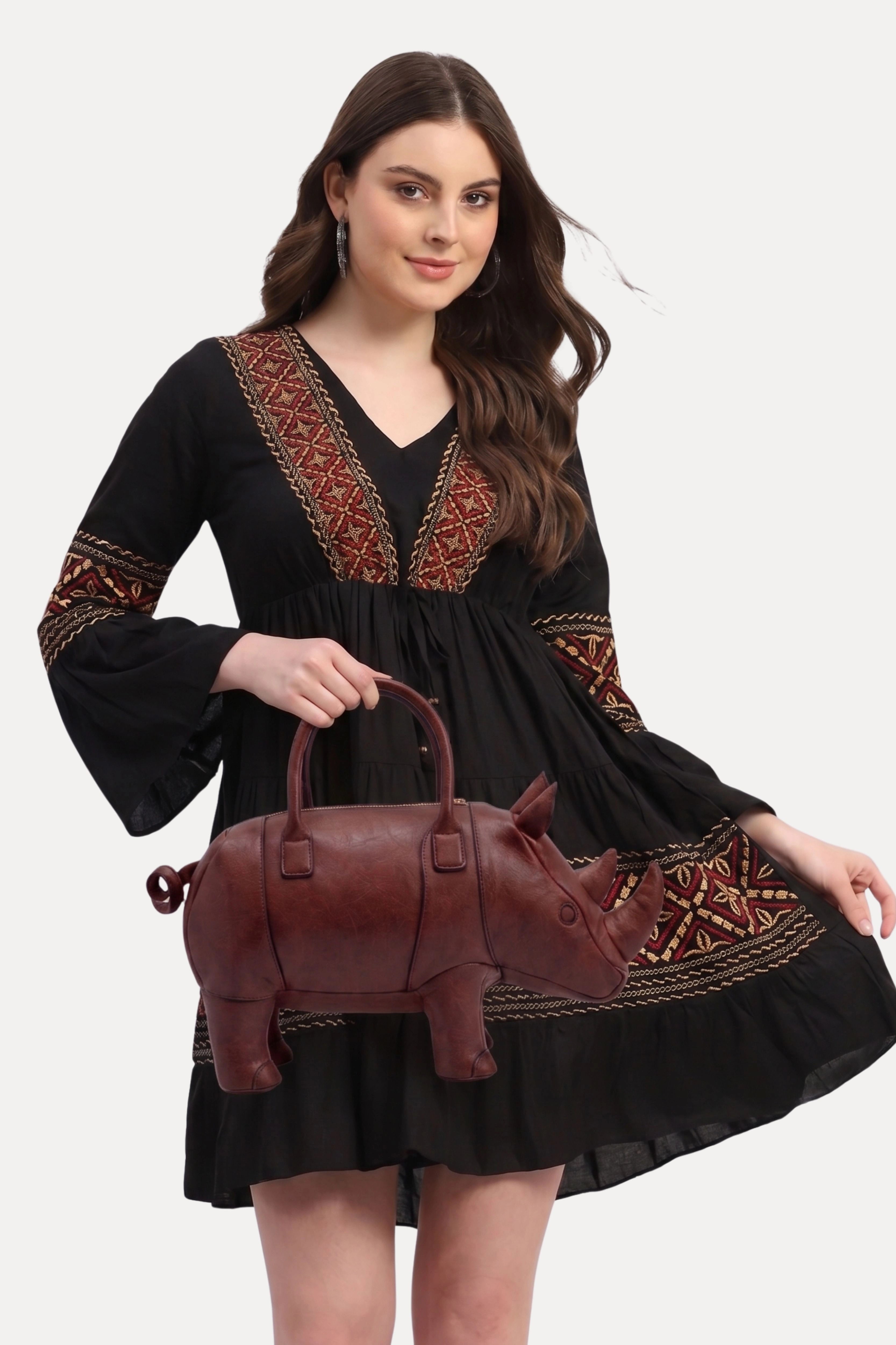 Rhino Shape Statement Handbag