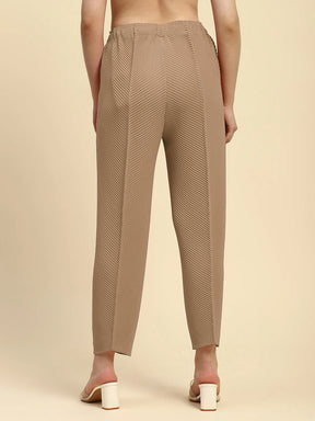 Beige Poly Blend Co-ord Set