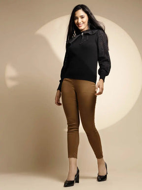 Women Brown Mid-Rise Slim Fit Stretchable Jegging