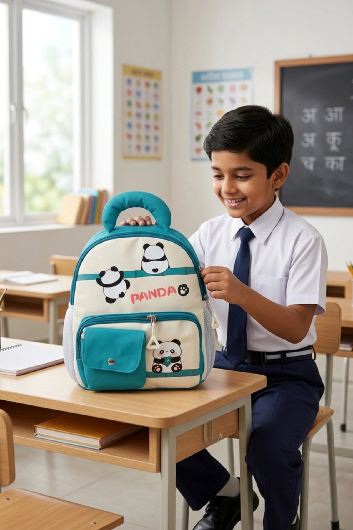 Kids Panda Print School Bag-Global Republic