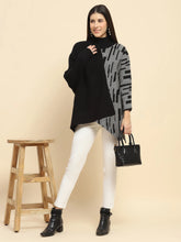 Black Wool Blend Loose Fit Pullover