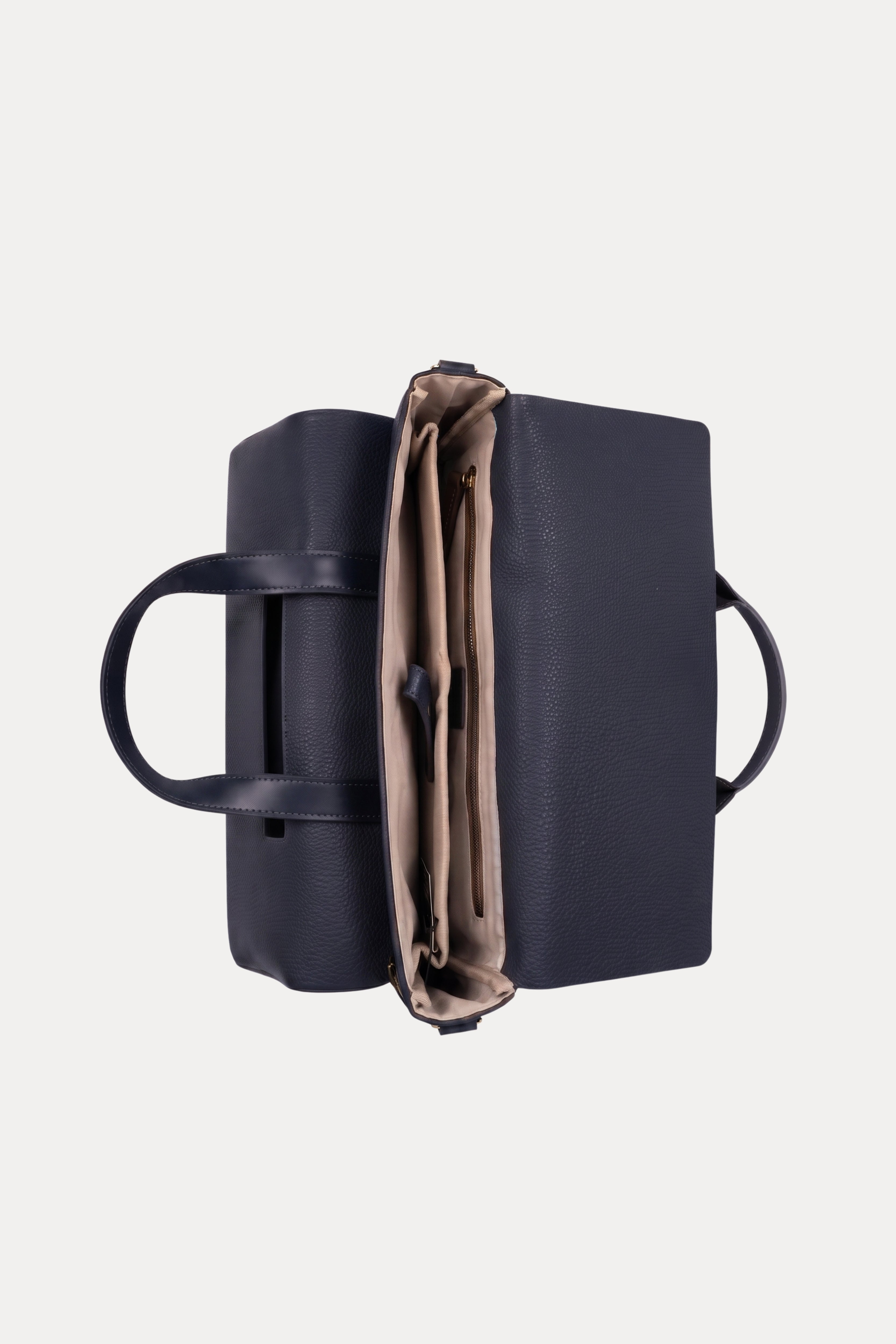 Navy Leather Laptop Briefcase