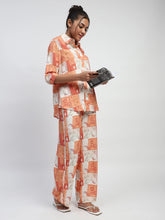 Brown Rayon Digital Print Nightsuit
