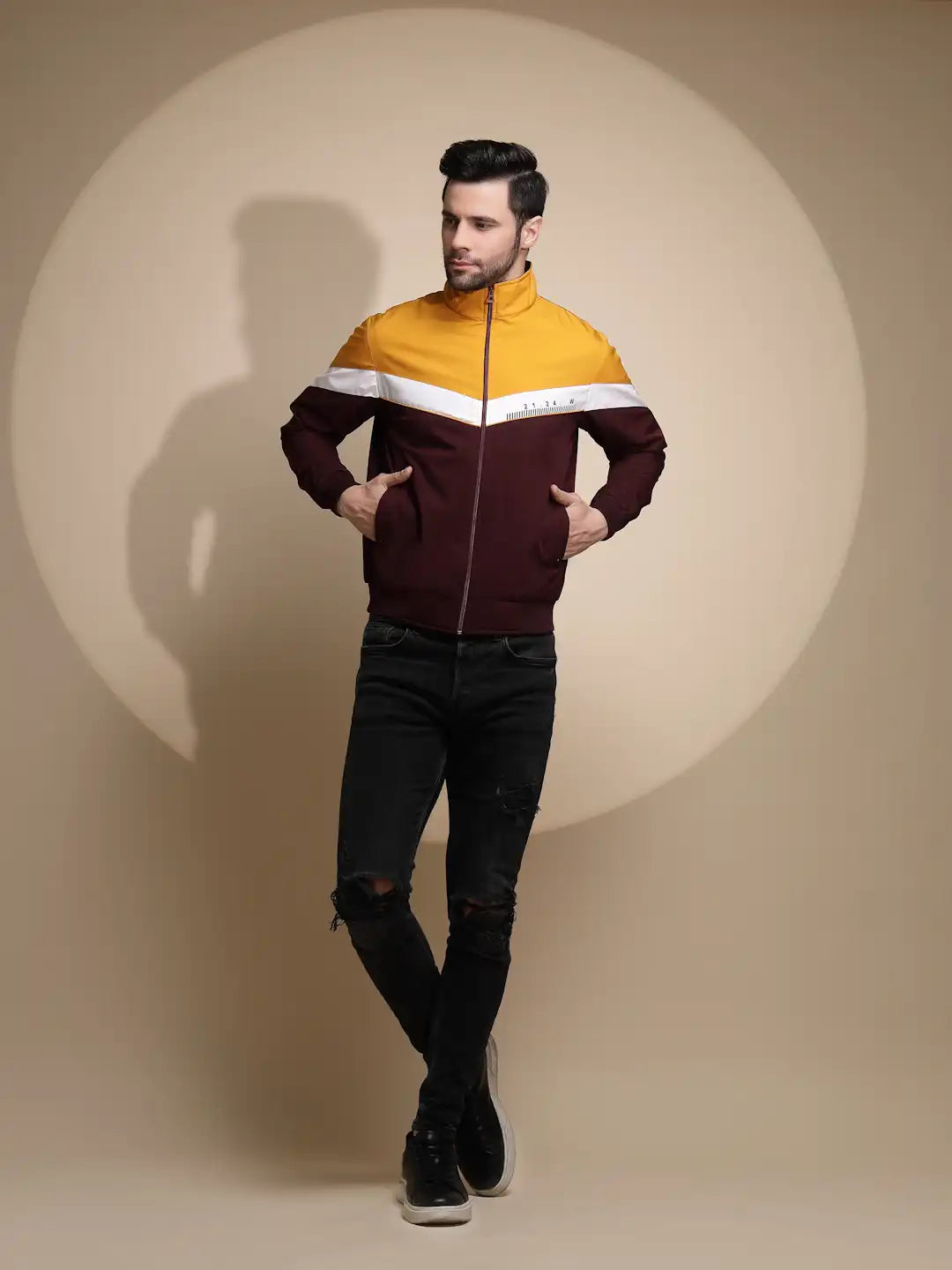 Yellow Solid ester Jacket - Global Republic