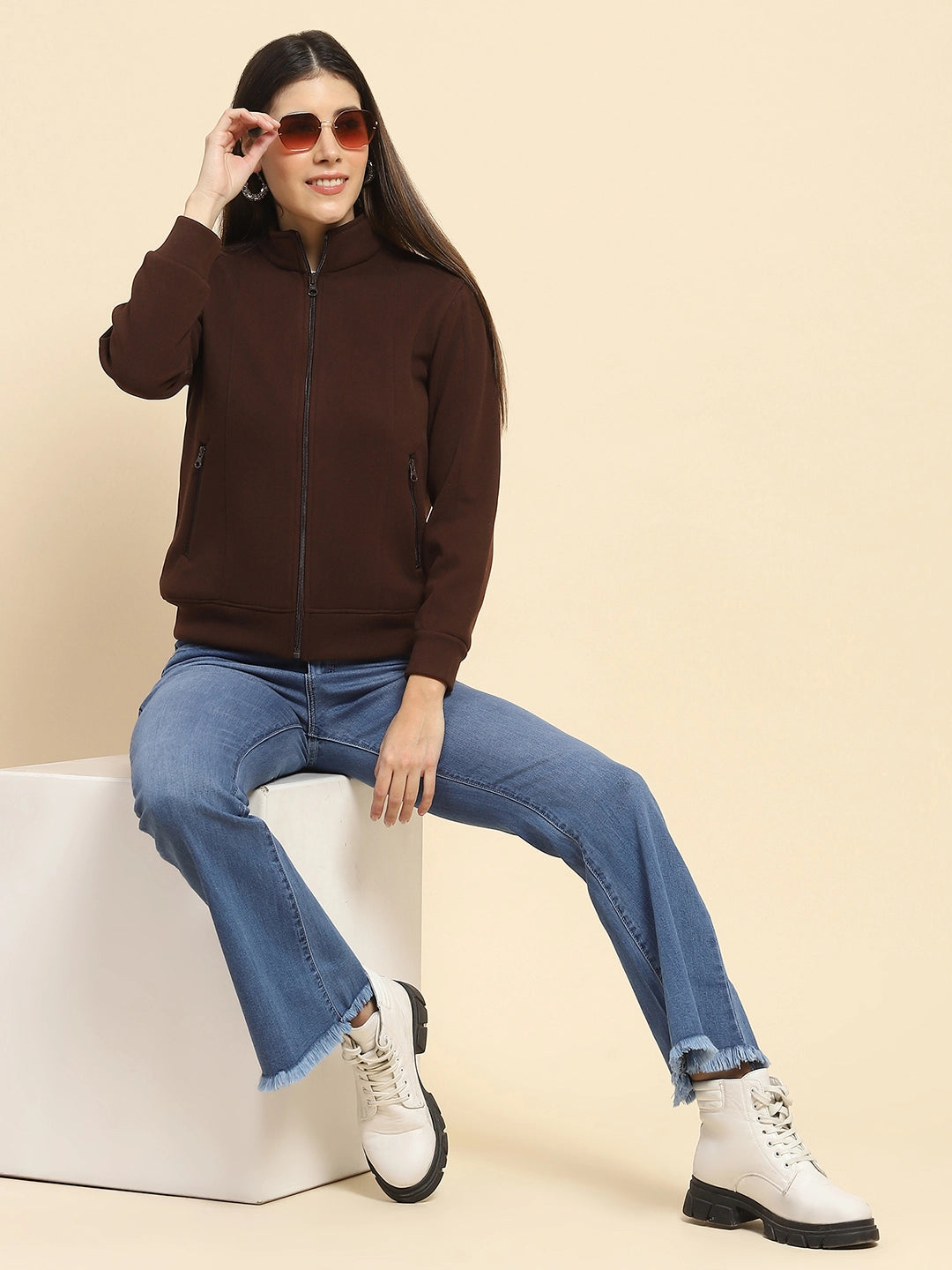 Coffee  Solid Sweatshirt - Global Republic