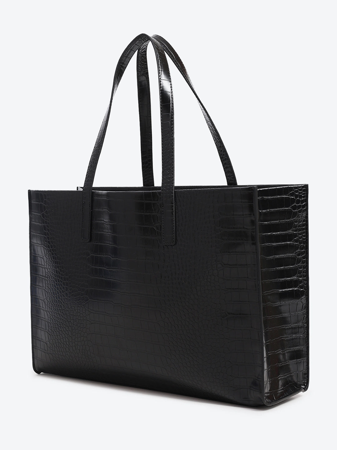 Black Textured Oversized Tote Bag - Global Republic