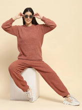 Brown Poly Blend Winter Loungewear