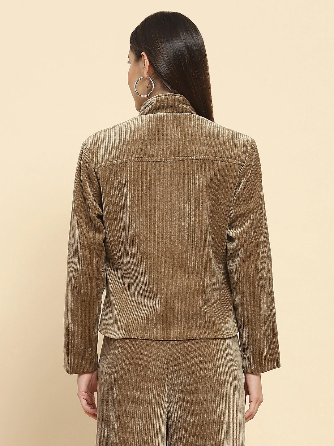 Olive Poly Blend Short Winter Jacket