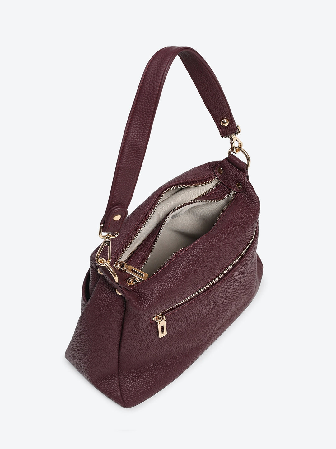Burgundy PU Shoulder Bag - Global Republic
