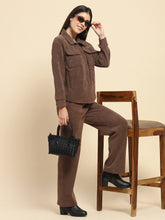 Brown Poly Blend Co-Ord Set