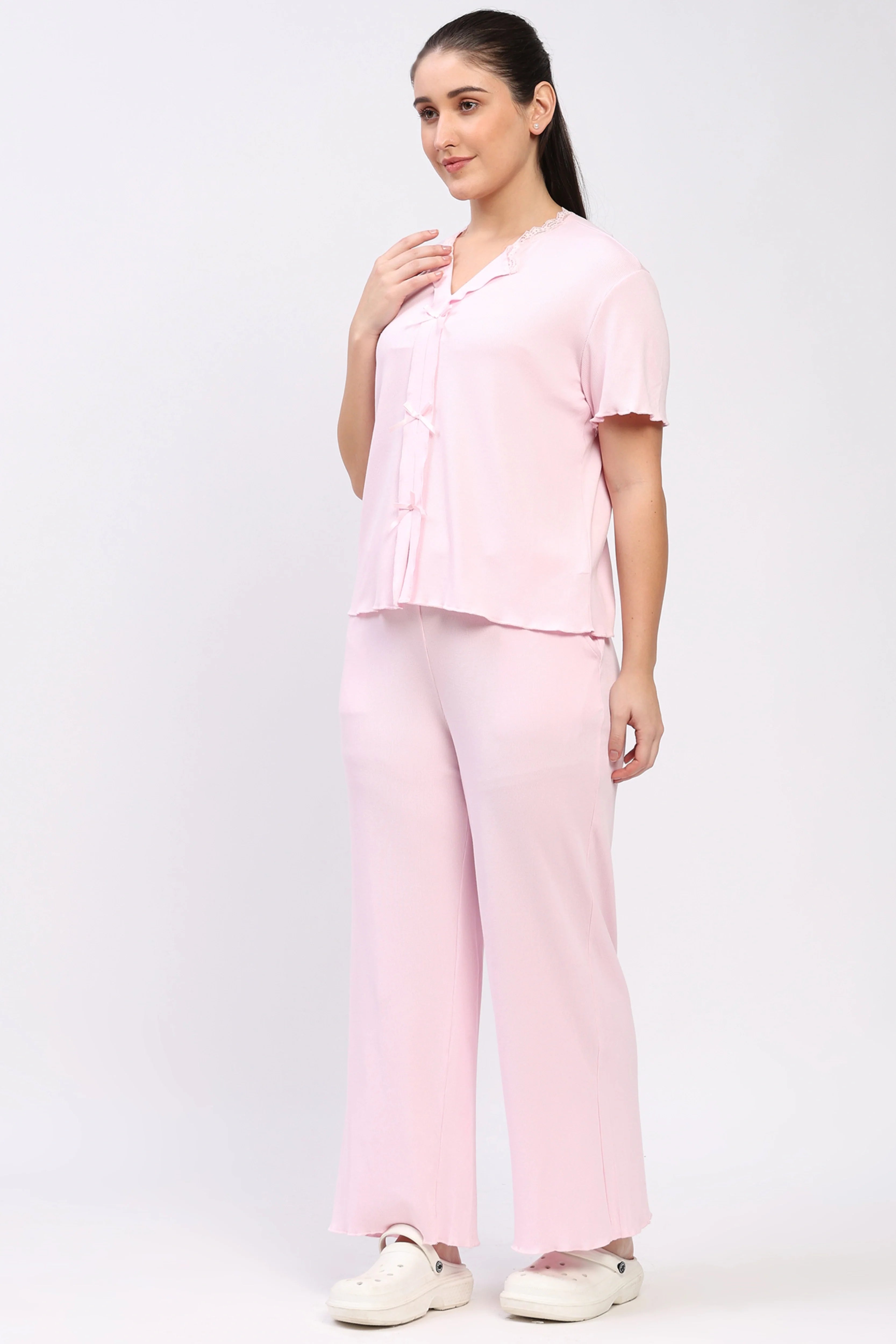 Baby Pink Nightsuit Set-Global Republic