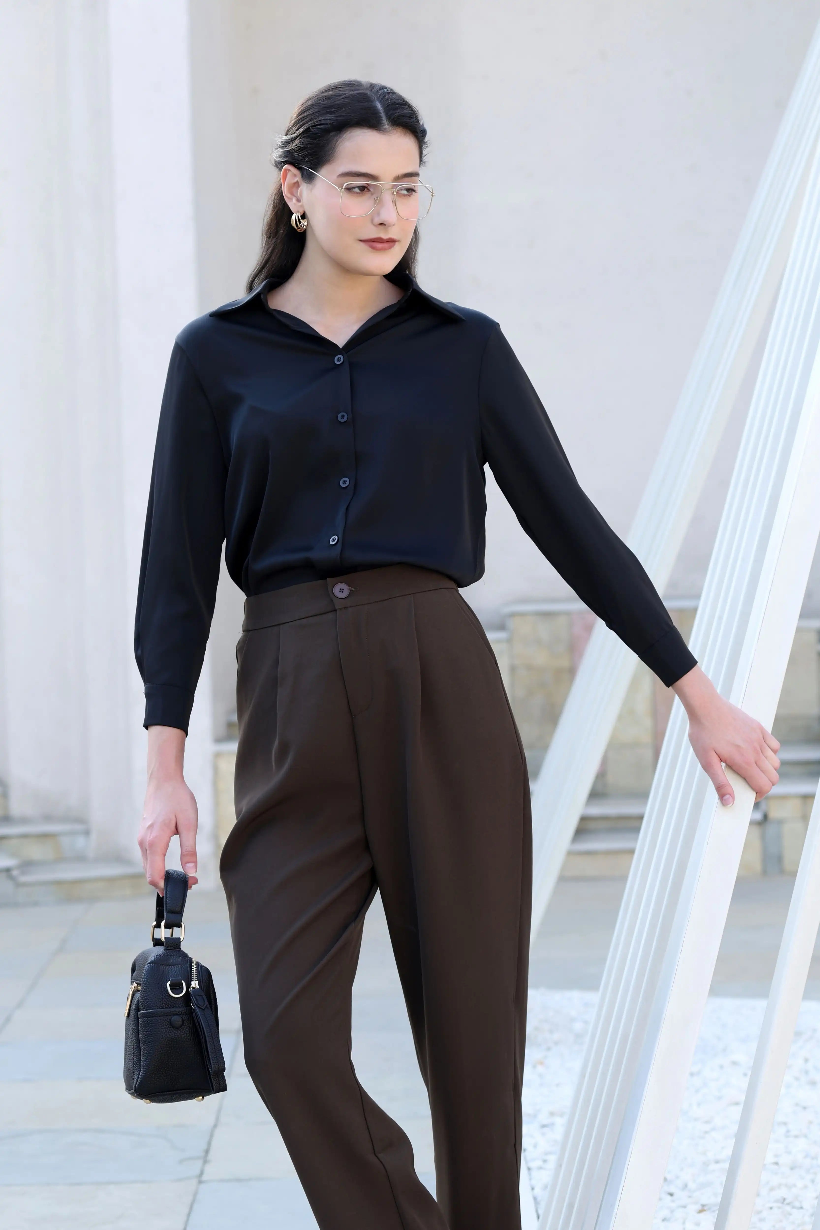 Black Satin Formal Shirt - Global Republic