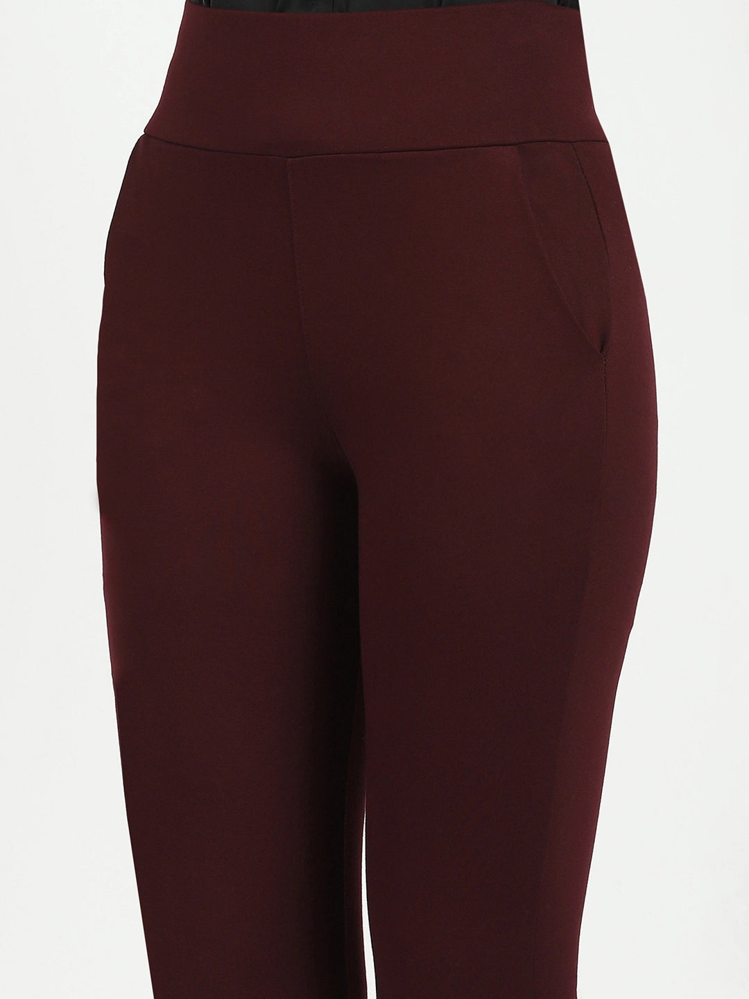 Burgundy Stretchable Bootcut Trouser - Global Republic