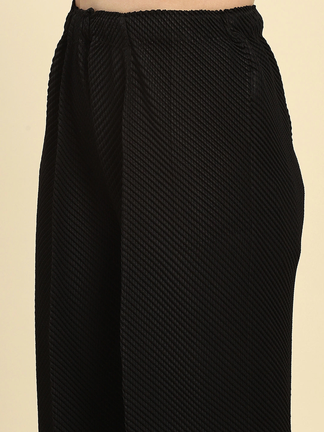 Black Poly Blend Co-ord Set
