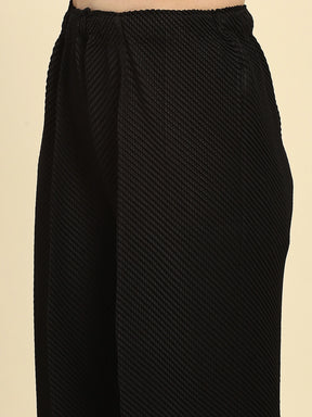 Black Poly Blend Co-ord Set