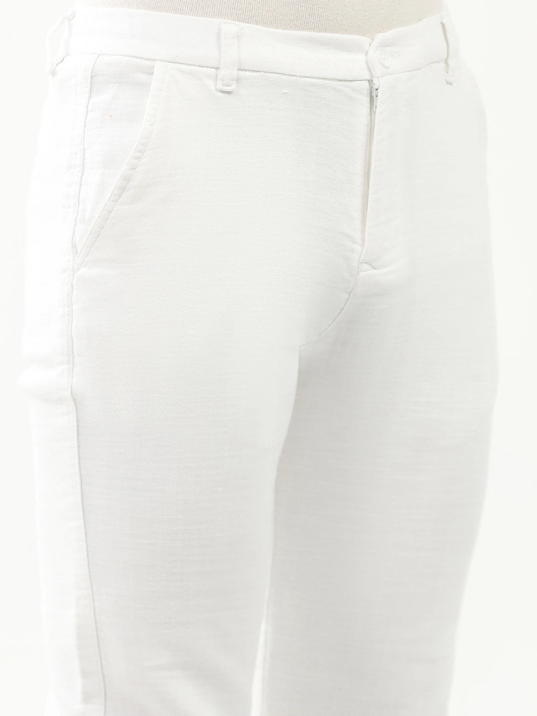 Effortless Solid Cotton Trousers - Global Republic