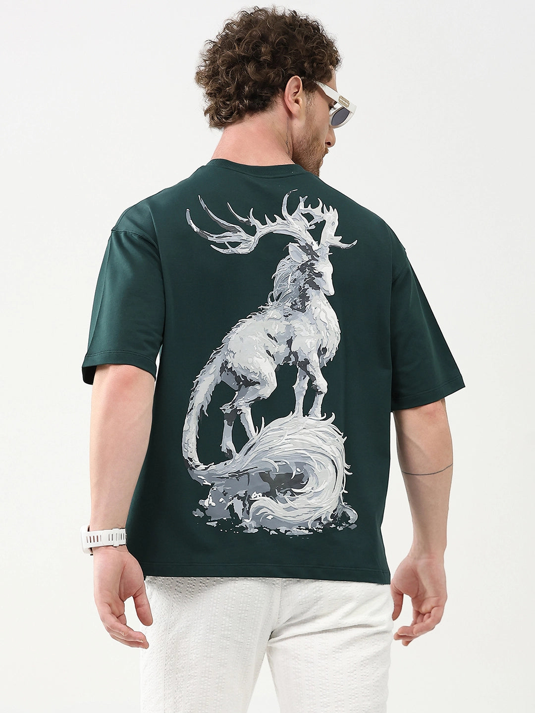 Oversized Stag Graphic T-Shirt