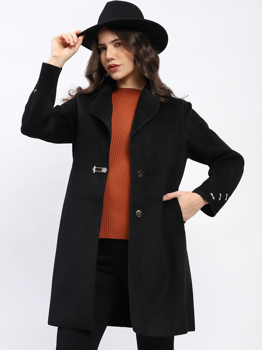 Winter Luxe Black Coat - Global Republic