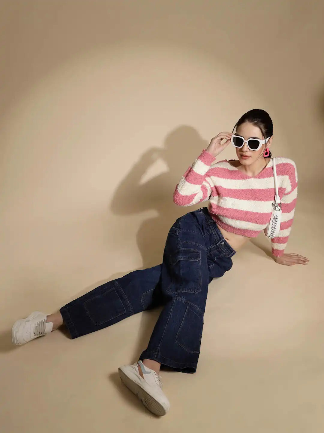 Blue Solid Boyfriend Fit Mid Rise jeans - Global Republic