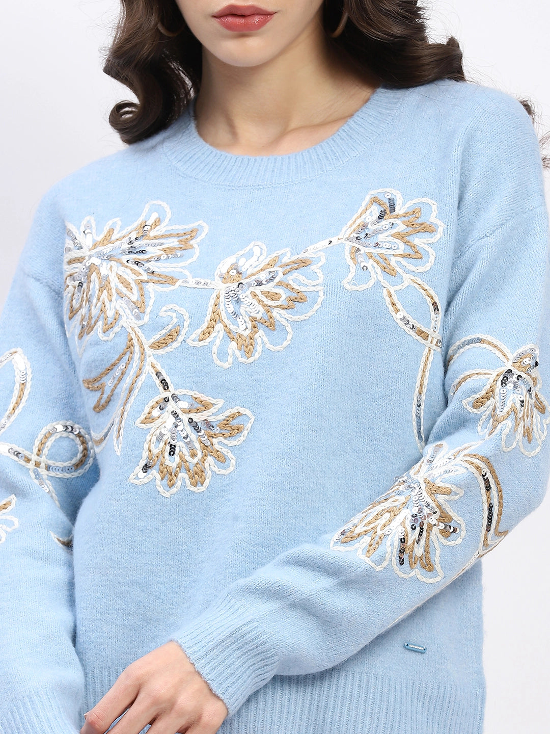 Floral Sequin Embroidered Pullover - Global Republic