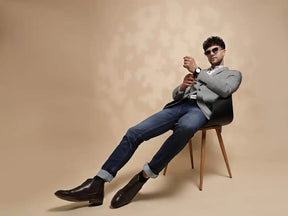 Black Solid Full Sleeve Collared Neck Tweed Coat