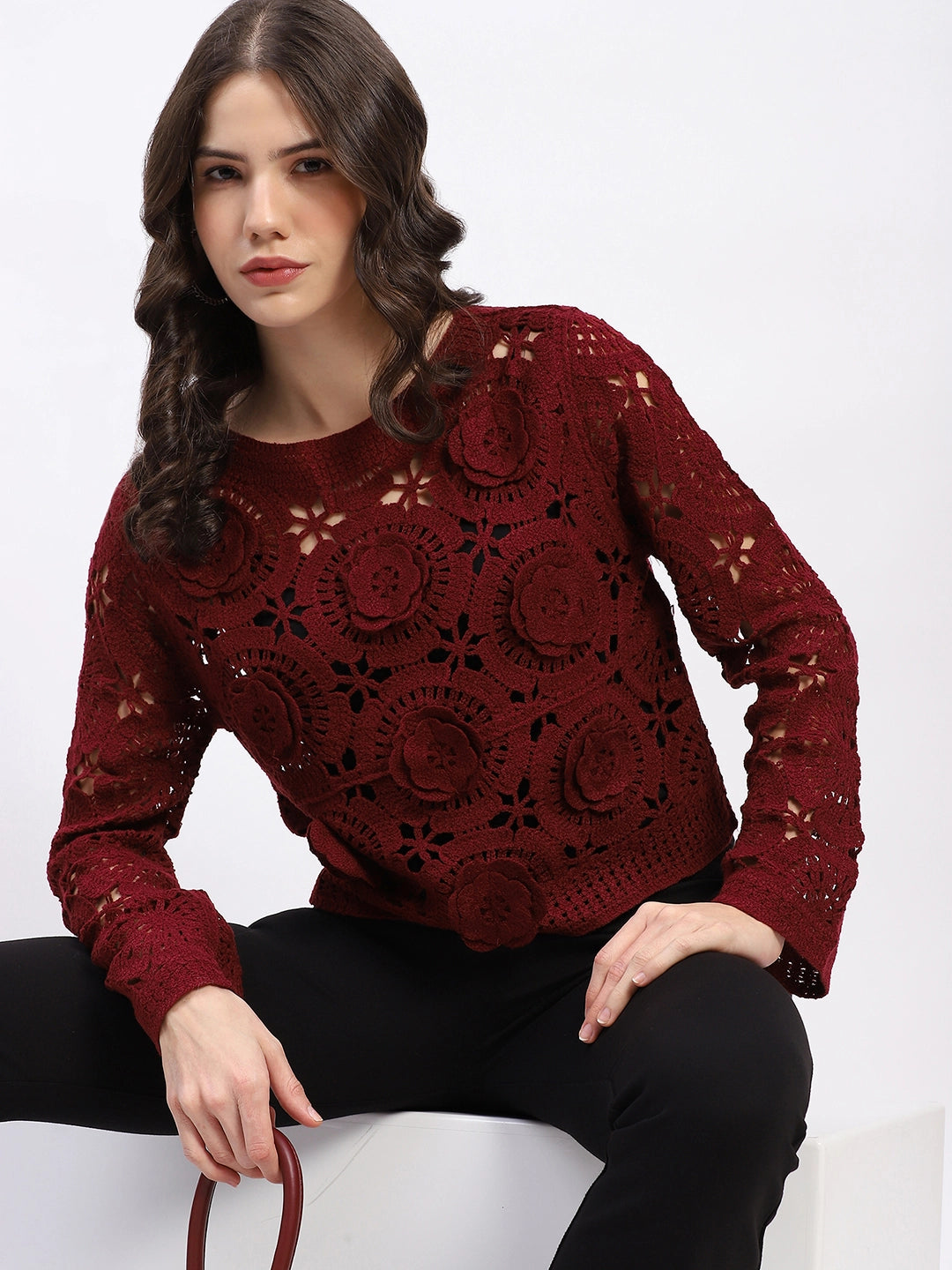 Floral Crochet Woven Top - Global Republic