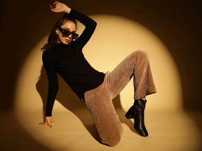 Black Solid Full Sleeve Turtle Neck Knitted Skeevi