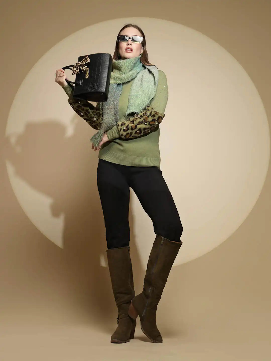 Olive Green Pullover for Women