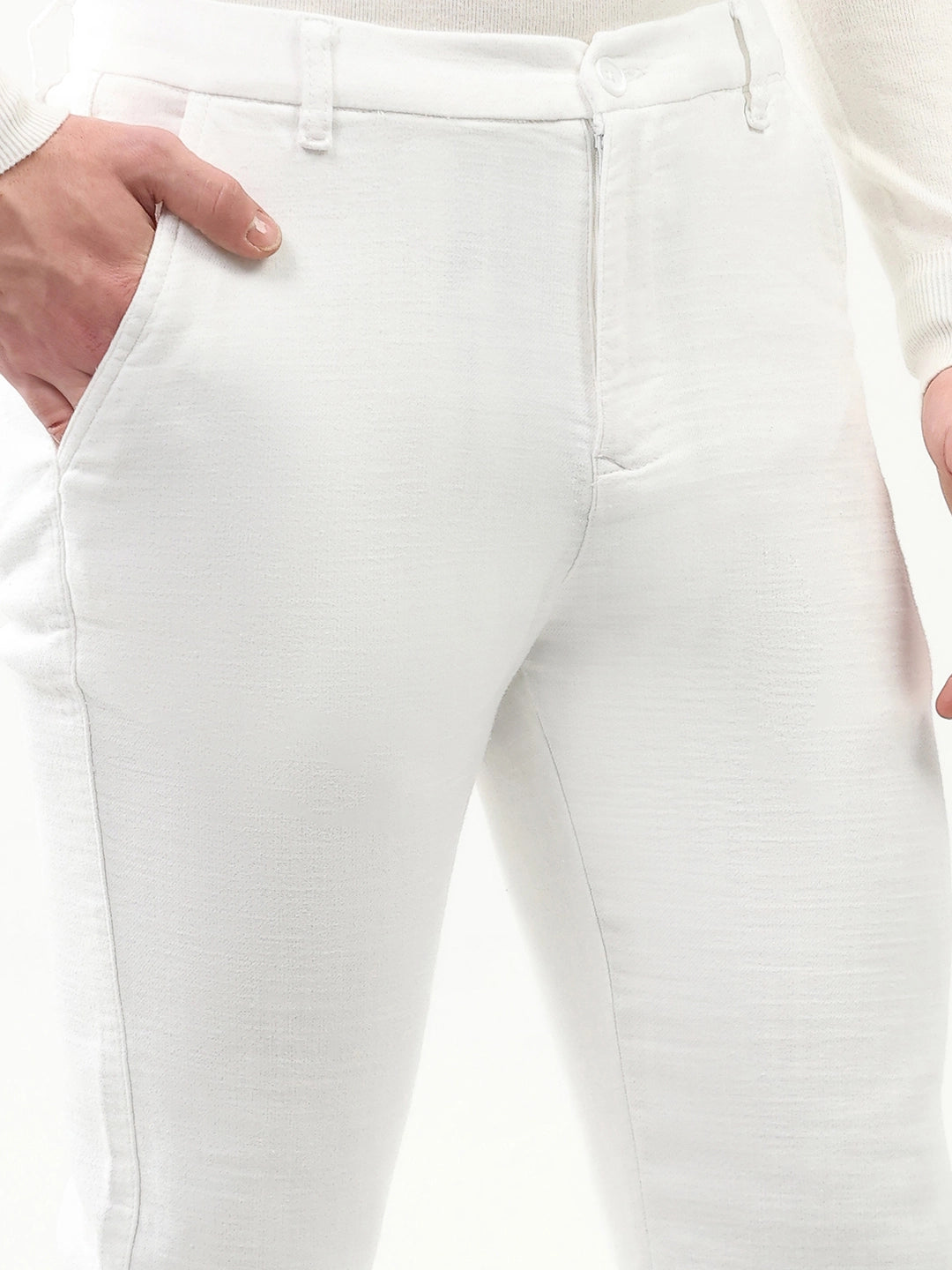 Effortless Solid Cotton Trousers - Global Republic
