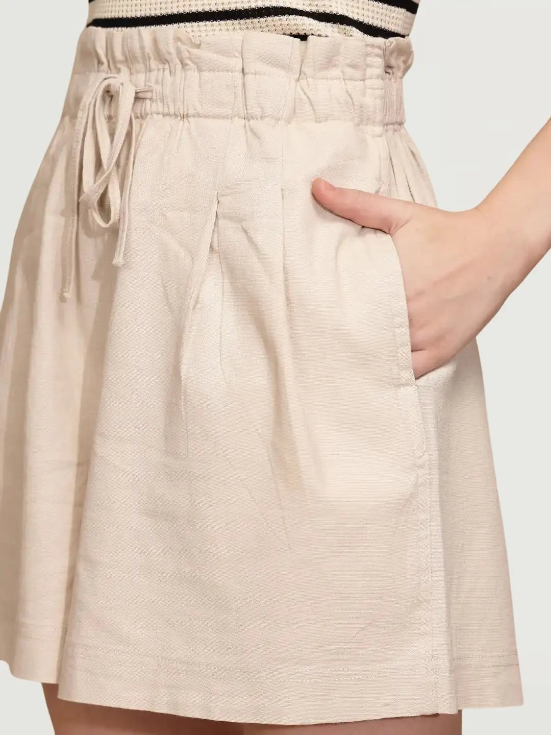Natural Linen Blend Relaxed Shorts - Global Republic