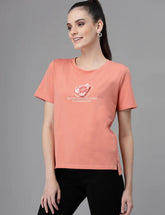 Peach 3D Floral Cotton Top