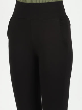 Black Stretchable Bootcut Trouser - Global Republic