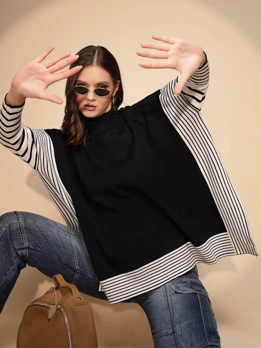 Black Full Sleeve Turtle Neck Pullover - Global Republic