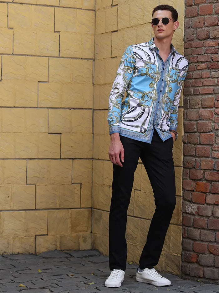 Abstract Print Cotton Regular Fit Shirt