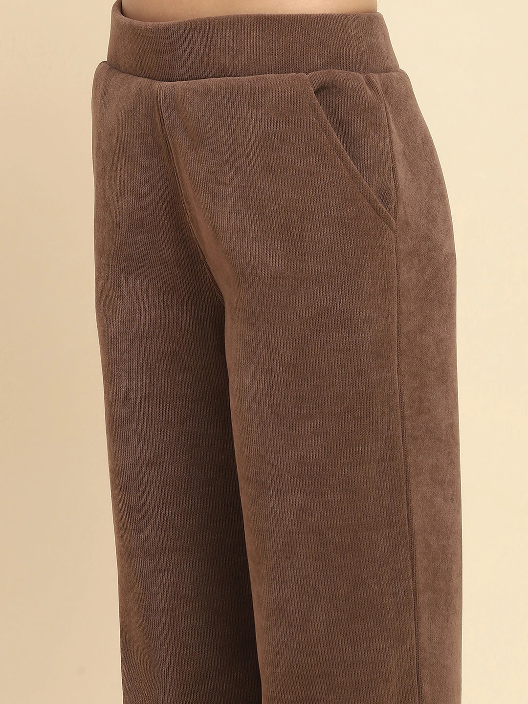 Brown Poly Blend Co-Ord Set