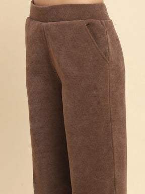 Brown Poly Blend Co-Ord Set