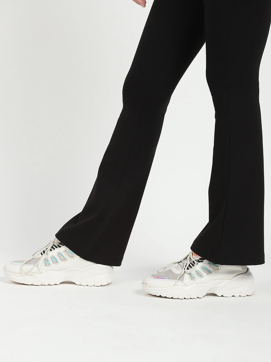 Black Stretchable Bootcut Trouser - Global Republic