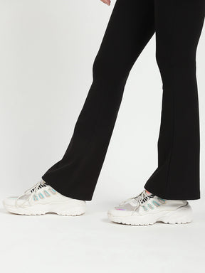 Black Stretchable Bootcut Trouser - Global Republic