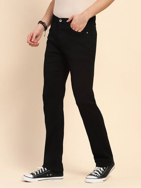 Black Cotton Blend Jeans