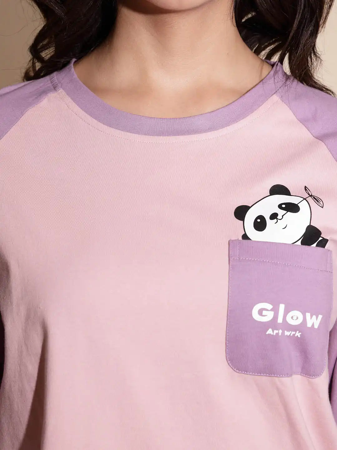 Purple Hosiery Solid Top & Pyjama Night Suit Set - Global Republic