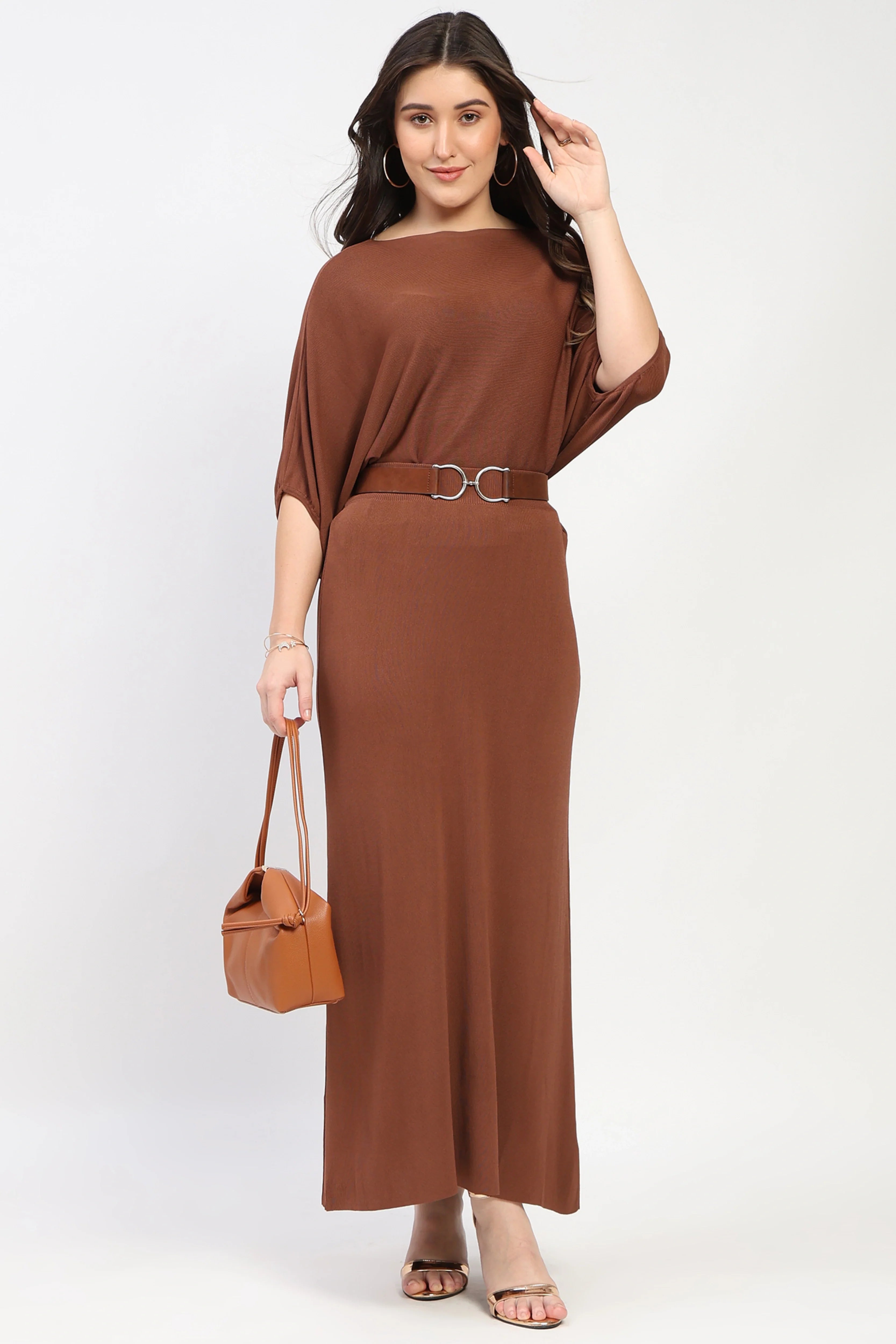 Brown Top & Skirt Co-Ord Set-Global Republic