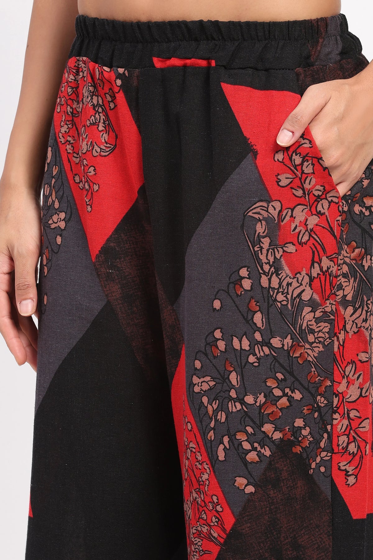 Black Abstract Print Co-ord Set-Global Republic
