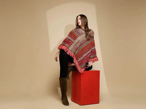 Red Poncho for Women